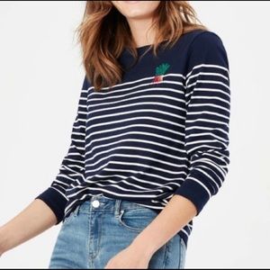 Joules navy & whote carrot harbour long sleeve top